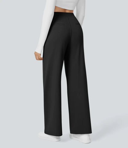 Pantalon tailleur ALARA Flex™ DayStretch à taille haute, coupe droite, avec poches pratiques.