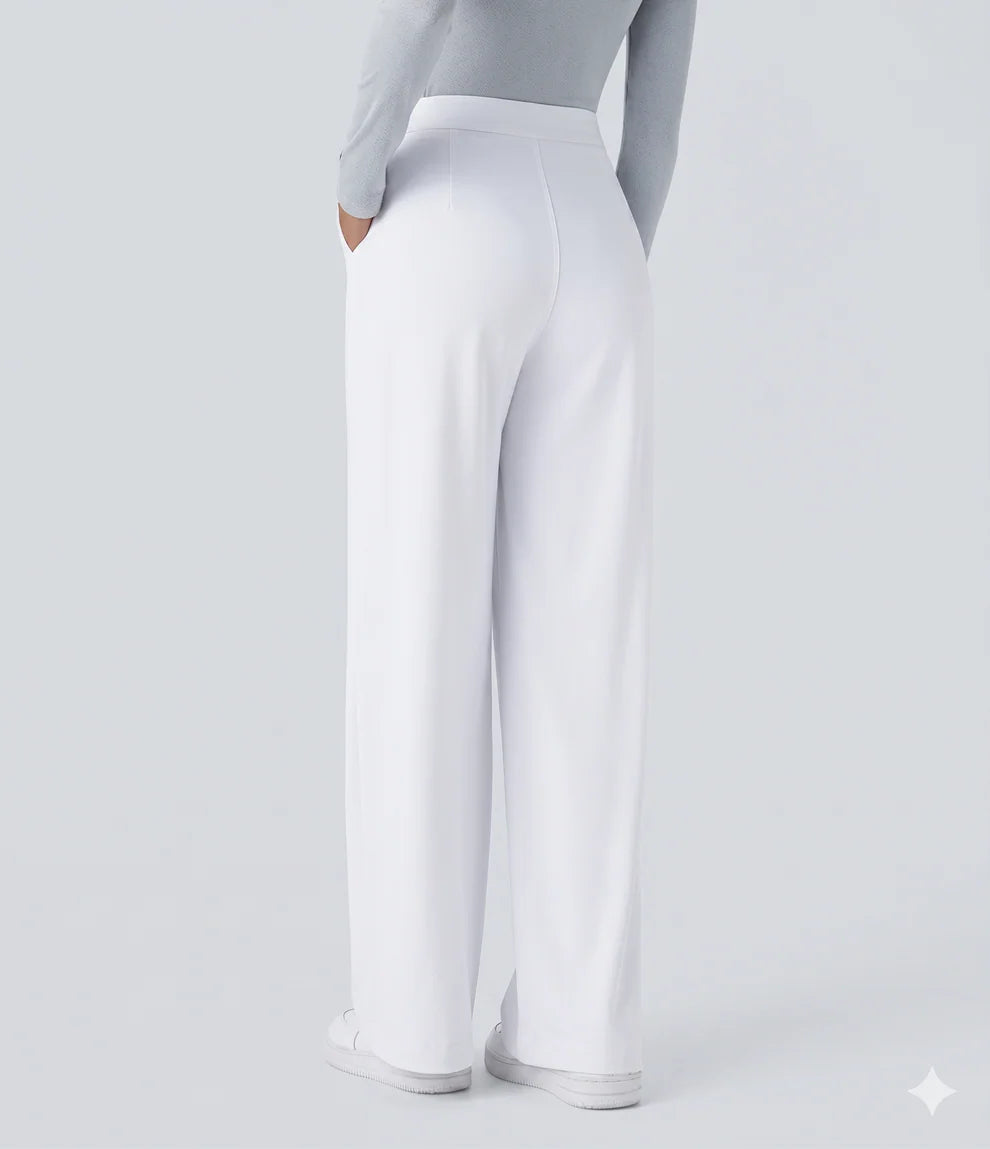 Pantalon tailleur ALARA Flex™ DayStretch à taille haute, coupe droite, avec poches pratiques.