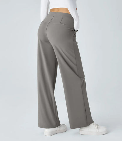 Pantalon tailleur ALARA Flex™ DayStretch à taille haute, coupe droite, avec poches pratiques.