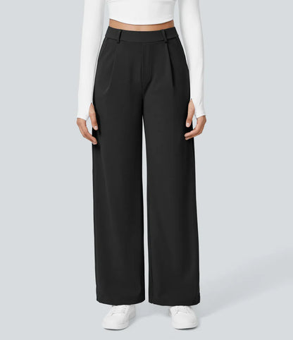 Pantalon tailleur ALARA Flex™ DayStretch à taille haute, coupe droite, avec poches pratiques.