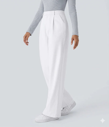 Pantalon tailleur ALARA Flex™ DayStretch à taille haute, coupe droite, avec poches pratiques.