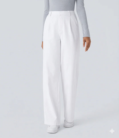 Pantalon tailleur ALARA Flex™ DayStretch à taille haute, coupe droite, avec poches pratiques.