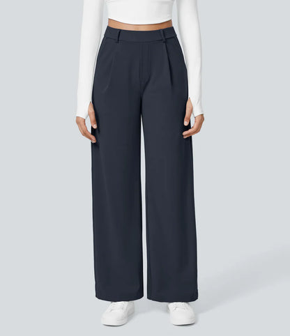 Pantalon tailleur ALARA Flex™ DayStretch à taille haute, coupe droite, avec poches pratiques.